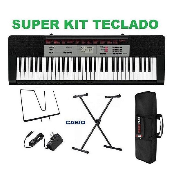 Kit Teclado Musical Ctk-1500 Casio + Fonte + Capa + Suporte X