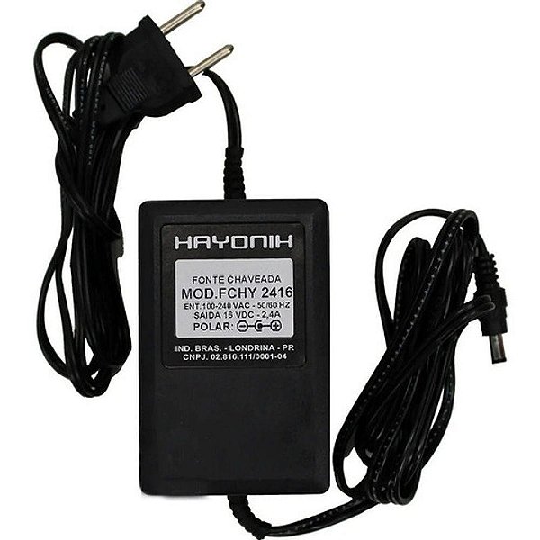 Fonte Chaveada para Teclado Musical FCHY-2416 16V 2,4A HAYONIK