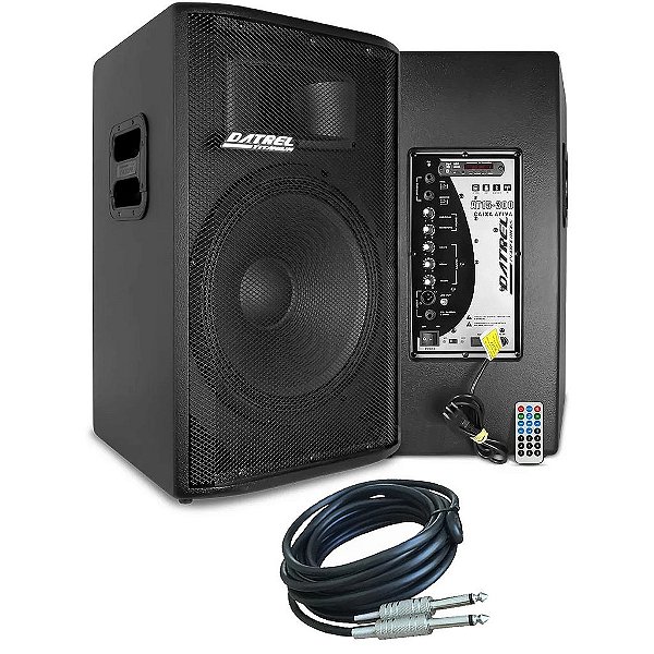 Kit Caixa de Som Ativa e Passiva Falante 15" 600w Rms Titanium Bluetooth Usb CSX01