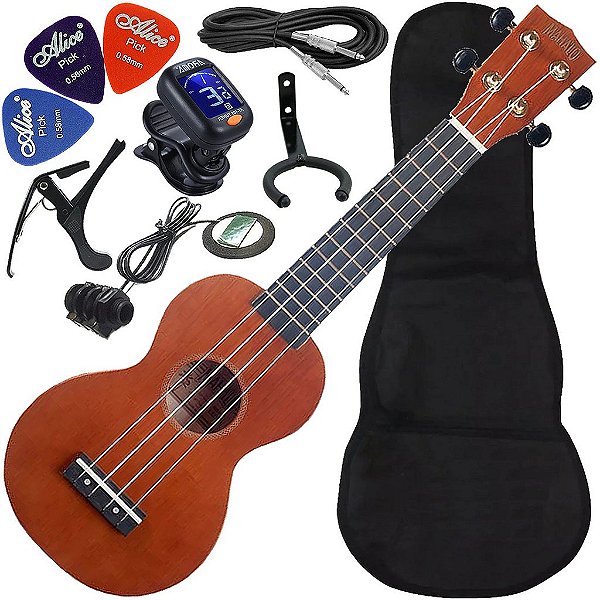 Kit Ukulele Soprano Mahalo Mr1 Natural cordas Aquila e capa MR1-TBR Ux02