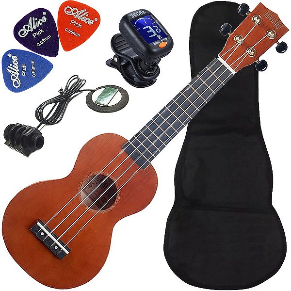 Kit Ukulele Soprano Mahalo Mr1 Natural cordas Aquila e capa MR1-TBR Ux04