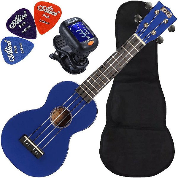 Kit Ukulele Soprano Mahalo Mr1 Azul Cordas Aquila e Capa MR1-BU Ux01