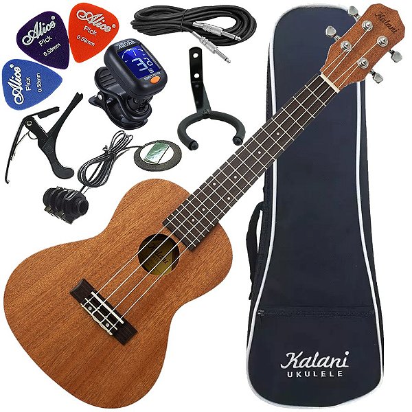 Kit Ukulele Concerto Elétrico Kal220 CS Série Tribes Kalani Ux02