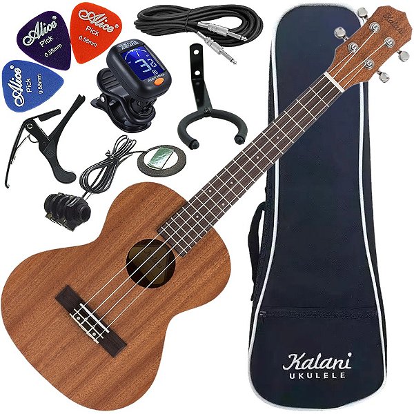 Kit Ukulele Tenor Elétrico Kal220 TS Série Tribes Kalani Ux02