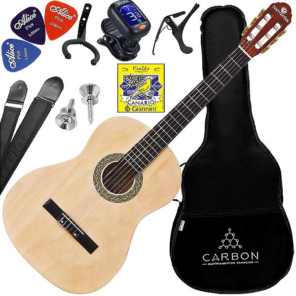 Kit Violão Acústico Harmonics GC-10 Nylon Natural Vx05
