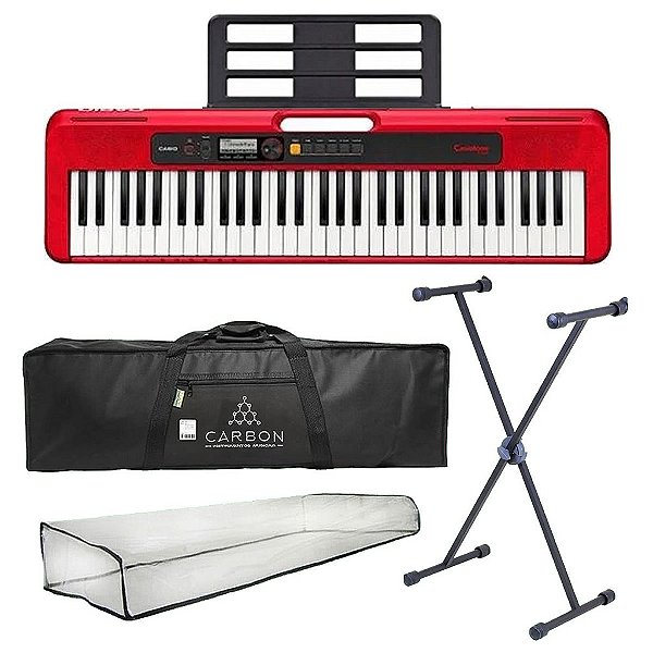 Kit Teclado Digital CASIO CT-S200 Vermelho TX01