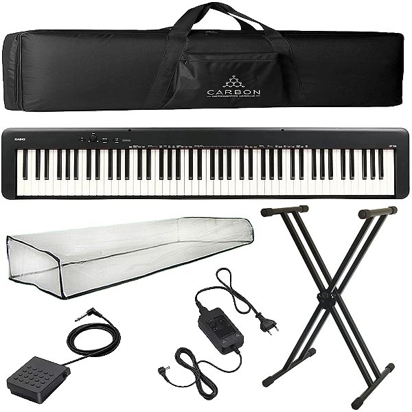 Kit Piano Digital Casio CDP-S160 BK Stage 88 Teclas Preto Tx04