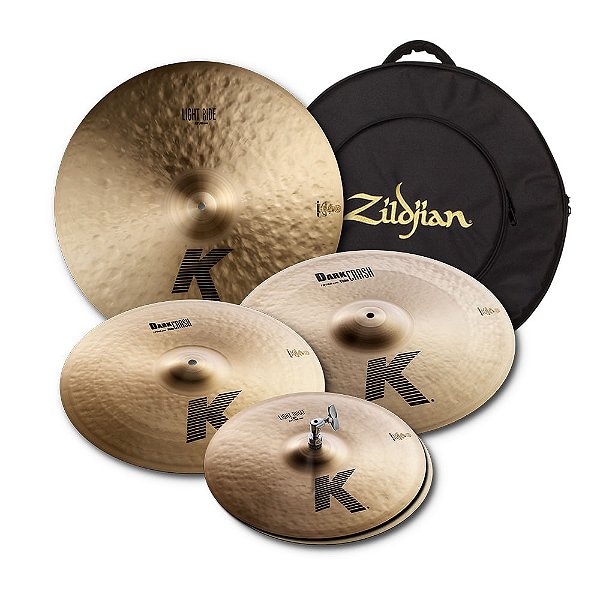 Kit de Pratos Zildjian K Series 15", 17", 19" e 22" com Bag KP100