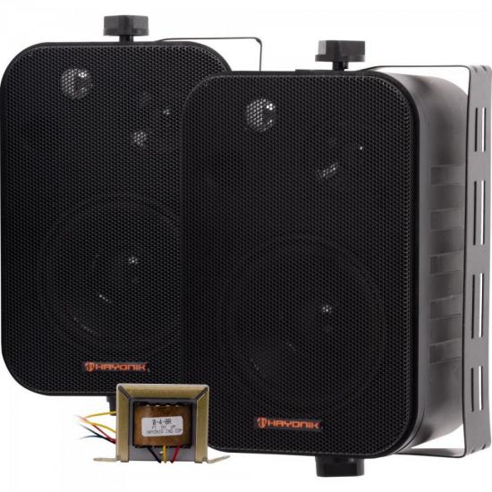 Caixa Acústica com Trafo 70V(10W) Ambience Line MSB406N Preta HAYONIK - PAR / 2