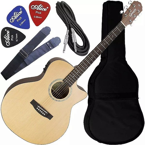 Kit Violão Eletroacústico C/ Capa Correia Gsf-3 Ceq Giannini