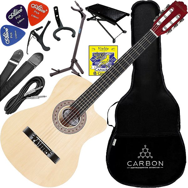 Kit Violão de Nylon Waldman PPCE-1 NT Natural Vx03