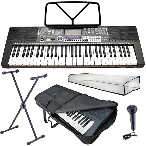 Kit Teclado 61 Teclas Waldman Kep-6100X + Microfone Tx01
