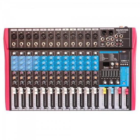 Mesa de Som 12 Canais Analógica MS122 EUX SOUNDVOICE