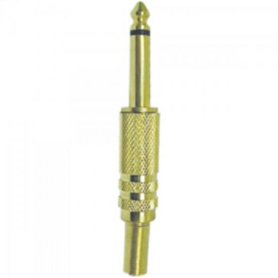 Plug P10 Mono Metal com Mola Gold Genérico Storm - DEZ / 10
