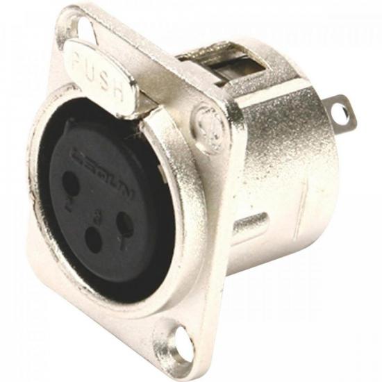 Conector Cannon Fêmea 3 Polos para Painel Metal JCCN0018 Storm - PCT / 5