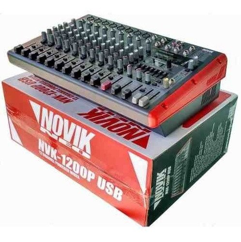 Mesa De Som Amplificada C/ Bluetooth Usb Nvk-1200p Novik