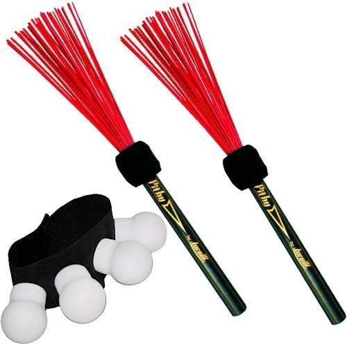 Kit 2 Vassourinhas Torelli Cajon Nylon Tv087 + Canela Shaker