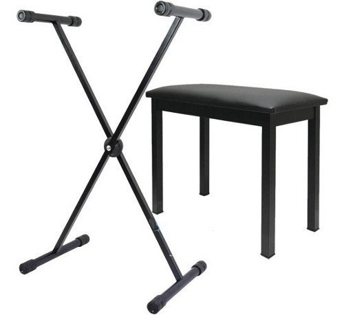 Kit Suporte Para Teclado Em X + Banqueta Saty Frete Grátis