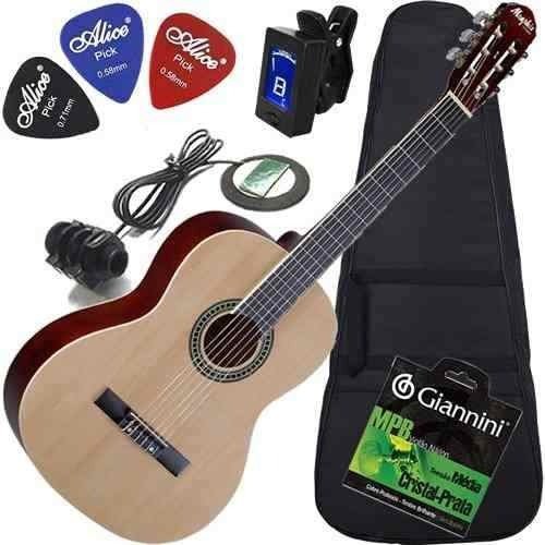 Kit Completo Violão Eletroacústico Nylon Ac39 Eq Tagima