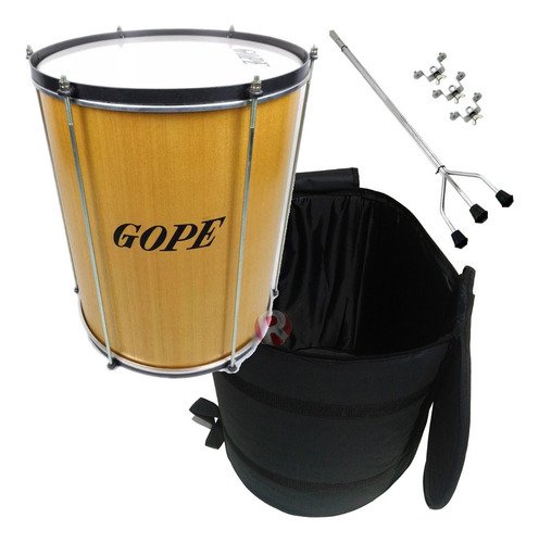 Kit Surdo Madeira 20 X 60cm + Tripé + Capa Bme6020crpe Gope