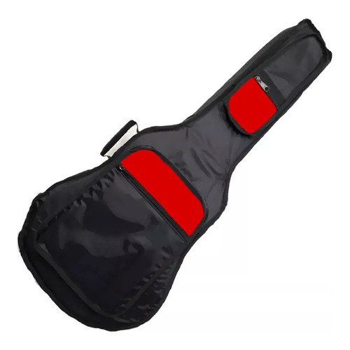 Capa Bag Violão Folk  Premium Nylon 70 Acolchoada Ultra Resistente Vermelho