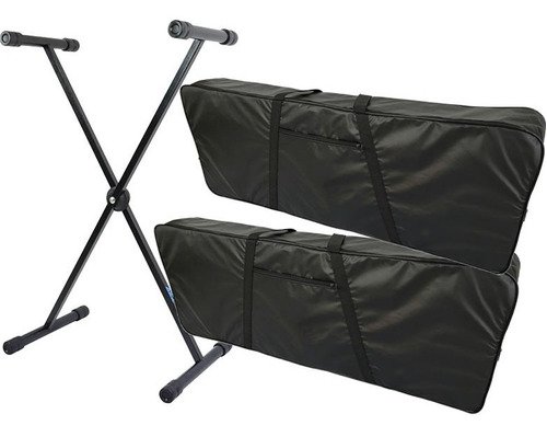 Kit Suporte + 2 Capas Para Teclado 5/8 Simples Nylon