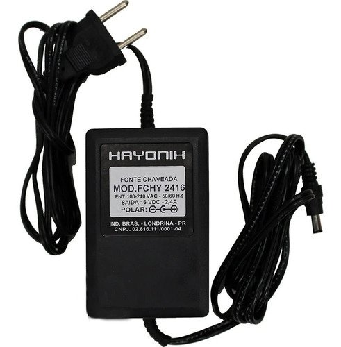 Fonte Chaveada P/ Teclado Musical Fchy-2416 16v 2,4a Hayonik