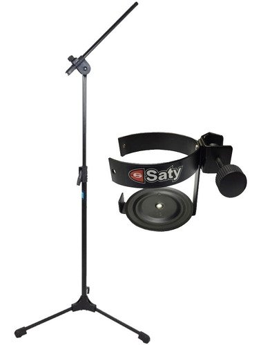 Pedestal Para Microfone  Ask Tps + Suporte Porta Copos