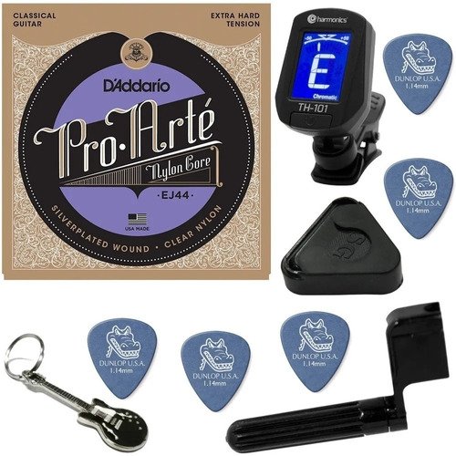 Cordas Violão D'addario Nylon Extra Hard T Ej44 + Aces Iz2