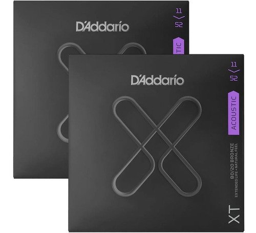 Kit C/2 Encordoamento Para Violão Cordas Aço Daddario 011 Xt