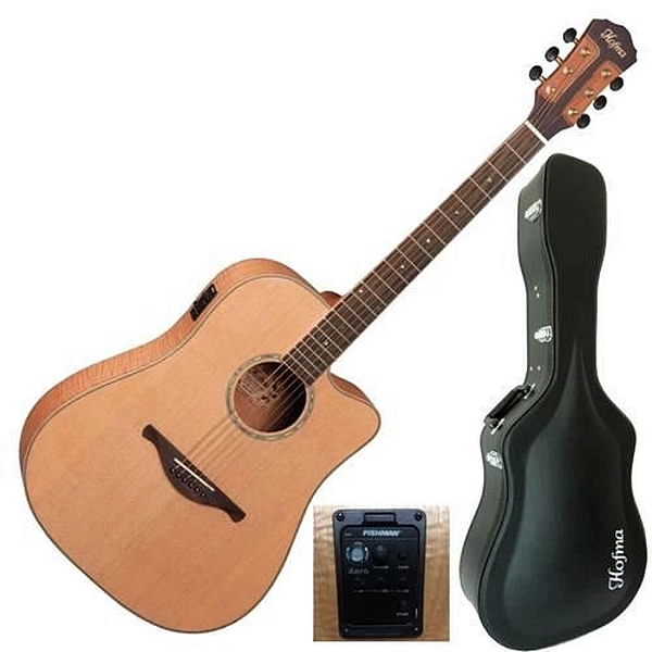 Violão Eletroacústico Folk Hofma Hmp355 Hard Case Eq Fishman