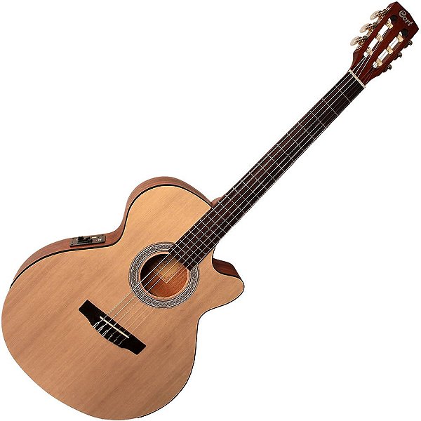 Violao Cort Cec 1 Op Nylon Eletrico Natural, Top Solid Spruc