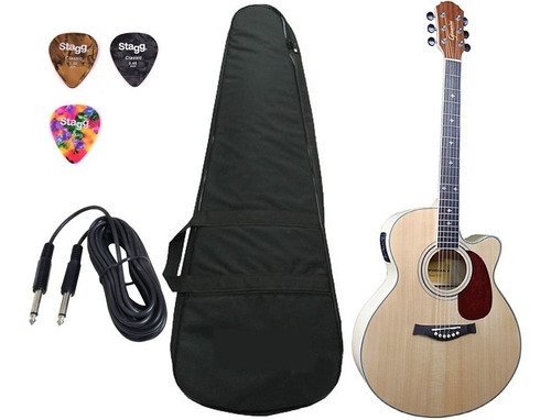Kit Violão Jumbo C/afinador, Capa , Cabo, Palhetas, Gf4 +nf