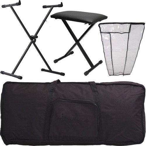 Kit Acessórios De Teclado C/ Capa Suporte Cobertura Banqueta