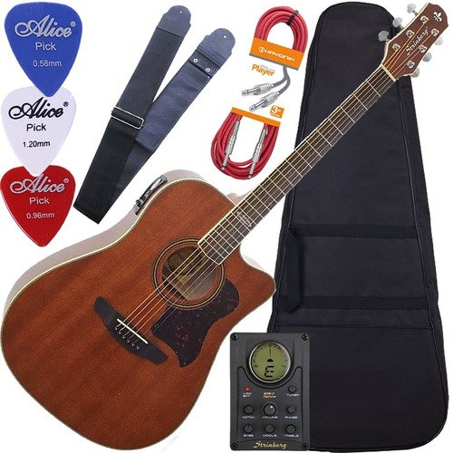 Kit Violão Eletroacústico Folk C/ Capa Sd20c Mgs Strinberg