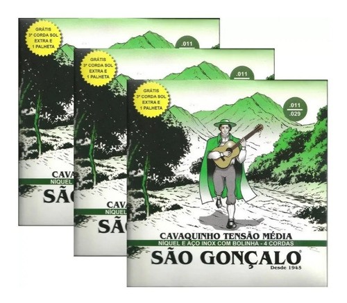 Jogo De Cordas Cavaco São Gonçalo Com Bolinha ( 3 Jogos )