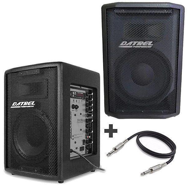 Kit Caixa De Som Datrel 300w Ativa e Passiva 150w + Cabo