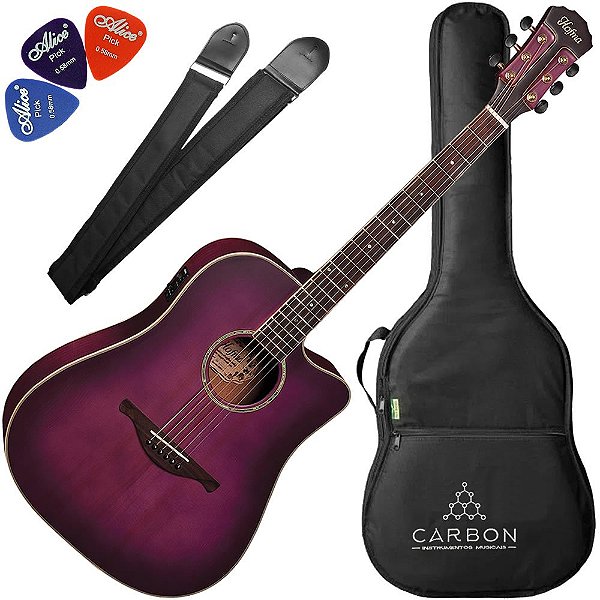 Kit Violão Hofma Dreadnought Premium Hmp350 Stvs Violeta