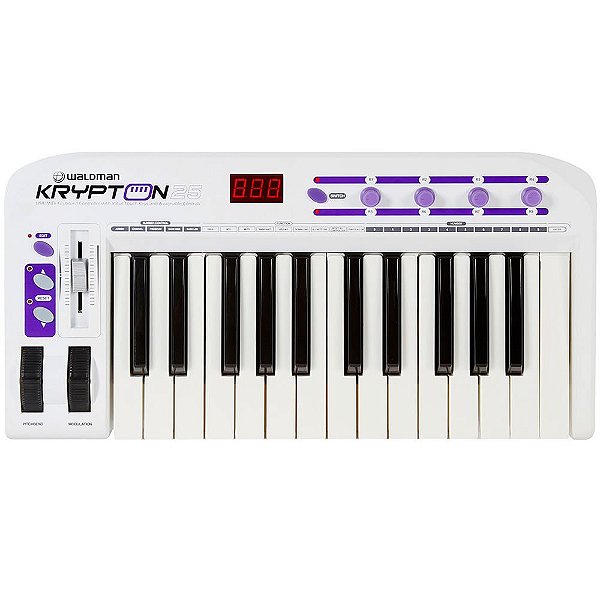 Teclado Controlador  Waldman Krypton 25 USB / MIDI 25 Teclas Sensitivas
