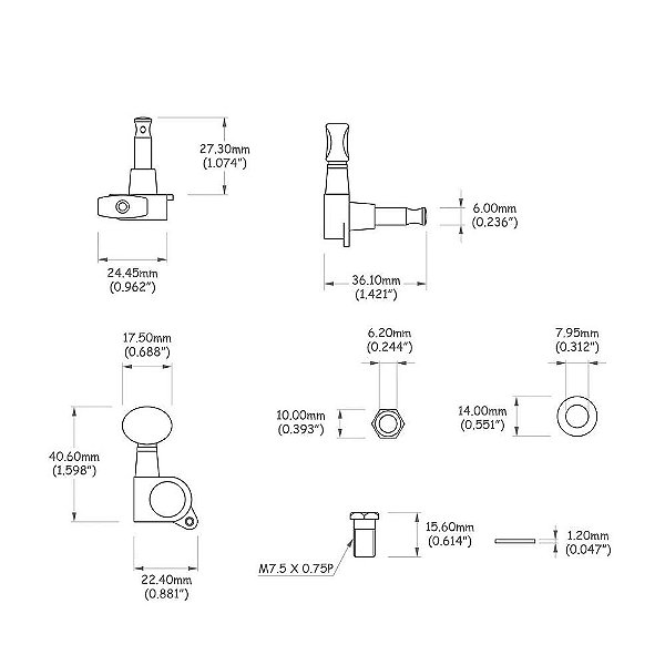 Tarraxa Para Guitarra Blindada Cromada R6 Spirit J05-CR-R6