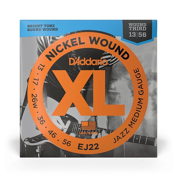 Encordoamento Para Guitarra 13-56 D Addario XL Nickel EJ22