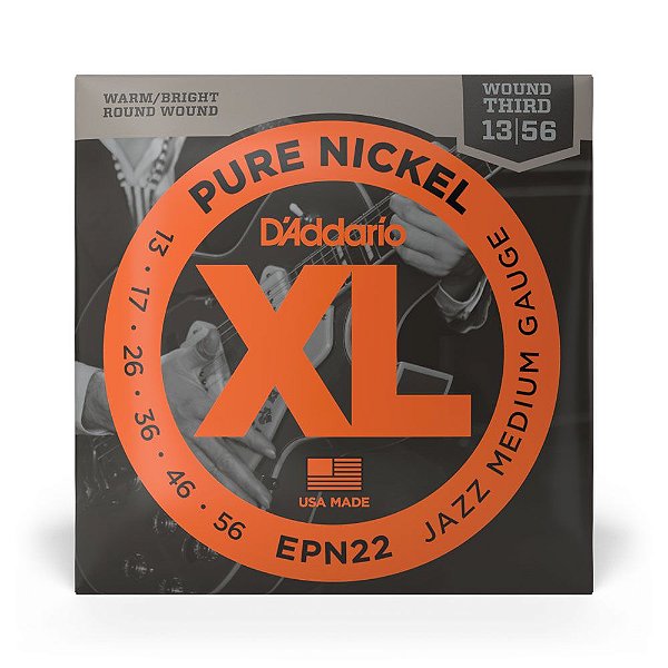 Encordoamento Guitarra 13-56 D Addario XL Pure Nickel EPN22