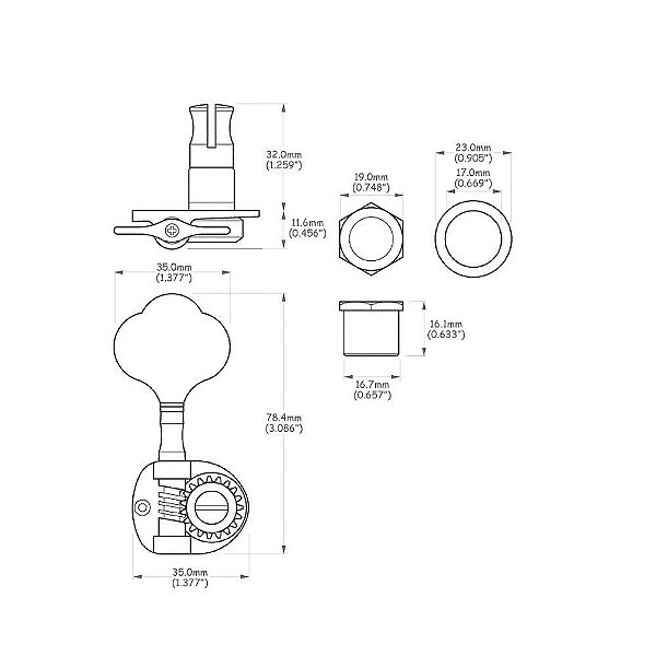 Tarraxa Para Baixo Cromada Fosca R4 Spirit JB45-MC-R4