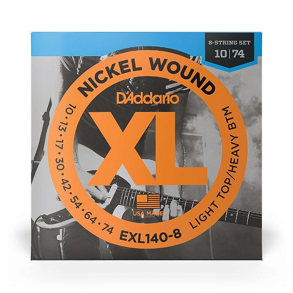 Encordoamento Guitarra 8C 10-74 D Addario XL Nickel EXL140-8
