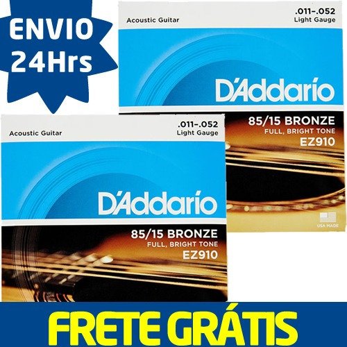 Kit 2 Encordoamento D'addario Para Violão Ez910 Frete Grátis