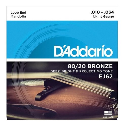 Jogo De Encordoamento Para Bandolin D'addario Ej62 Promoção