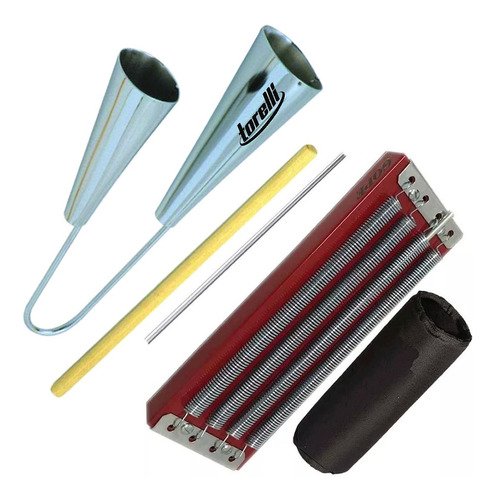 Kit Reco Reco Gope 4 Molas Em Alumínio C/ Capa + Agogo Duplo