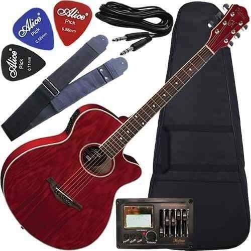 Kit Violão Hofma Eletroacústico Mini Jumbo Eq 5 Bandas Hm239