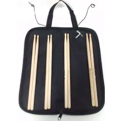 Capa Para Baquetas Bateria + 4 Pares De Baquetas O F E R T A