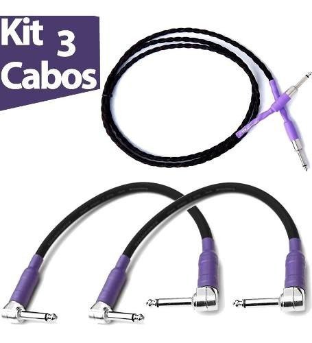 Kit Cabos P10 X P10 Tecniforte 2 No Loss 25 Cm + Cabo Stack